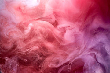 Pink smoke ink background, colorful fog, abstract swirling touch ocean sea, acrylic paint pigment underwater