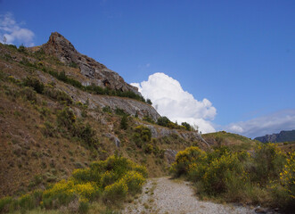 mountain landscape with blue sky