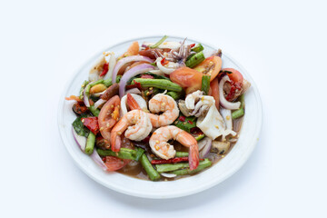 Thai spicy salad with seafood