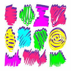 Colorful doodle with marker pen, isolated
on a white background. Vector image.
Artistic elements