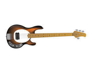 Electric bass guitar vector illustrations