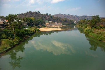 Fototapeta premium A beautiful panoramic view of Luang Prabang city in Laos.