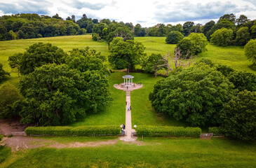 Magna Carta memorial at Runnymede, a water-meadow alongside the River Thames in the English county...