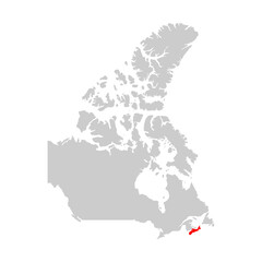 Nova Scotia province highlighted on map of Canada
