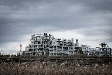 Obraz premium 下水処理場の汚泥焼却プラント