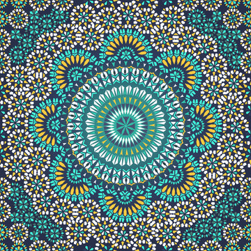 Seamless pattern in mosaic ethnic style.