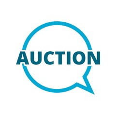 Auction sign. Auction speech bubble icon