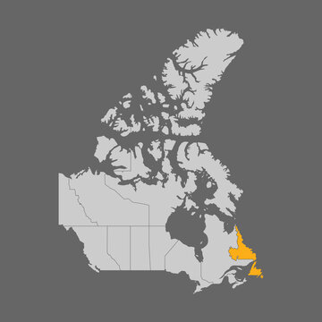 recommend clip art: Newfoundland highlighted on the map of Canada