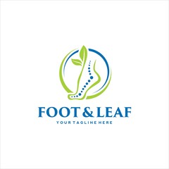 Foot Line Art Logo Design Vector Image