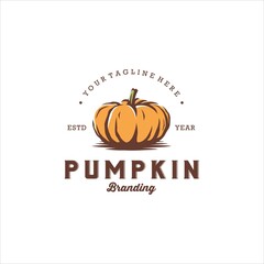 Pumpkin Logo Design Vector Image