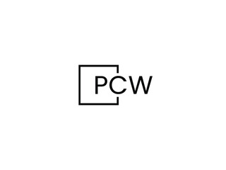 PCW letter initial logo design vector illustration