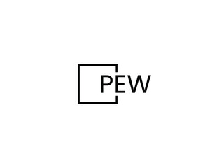 PEW Letter Initial Logo Design Vector Illustration