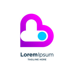 Fototapeta premium online symbol with heart concept