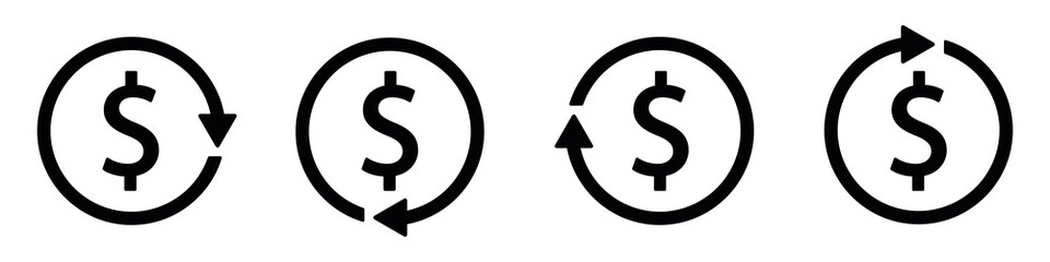 Converter recharger dollar currency icon. Currency circular icon, vector illustration