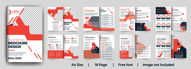 16 page Business profile design template brochure design template premium company profile design Premium Vector for your business