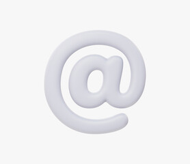 3d Realistic At Sign Icon vector illustration.