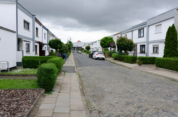 houses from the Bauhaus architecture in Dessau and Weimar
