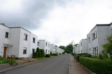 Fototapeta na wymiar houses from the Bauhaus architecture in Dessau and Weimar