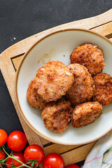cutlet meat pork, beef, lamb, chicken meal food snack diet on the table copy space food background rustic