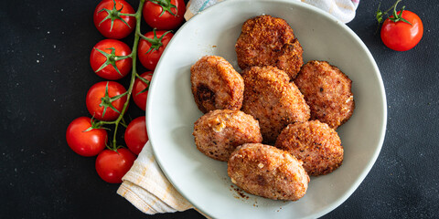 cutlet meat pork, beef, lamb, chicken meal food snack diet on the table copy space food background rustic