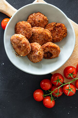 cutlet meat pork, beef, lamb, chicken meal food snack diet on the table copy space food background rustic