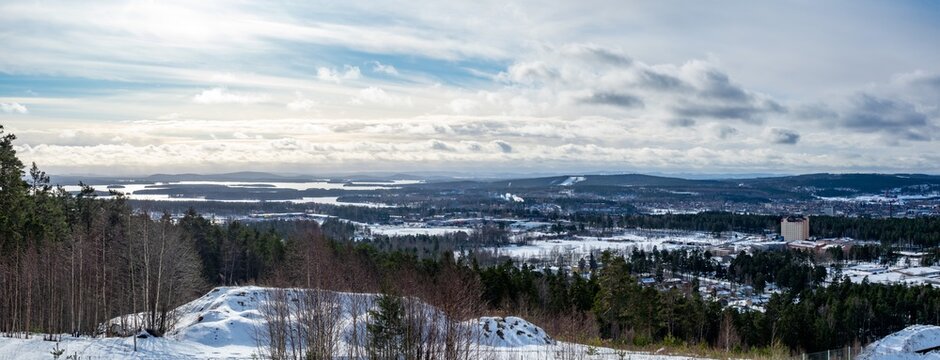 Winter view in city of Falun, Dalarna, Sweded