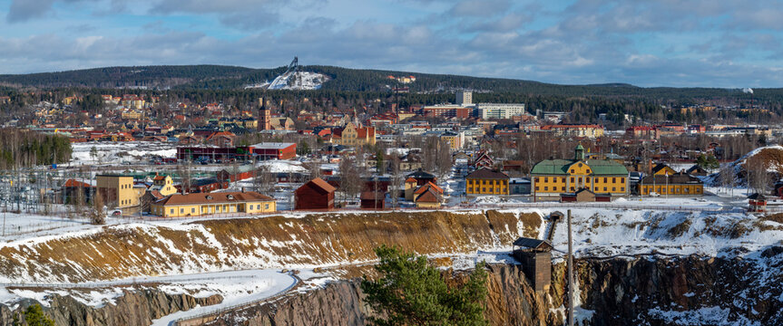 Winter view in city of Falun, Dalarna, Sweded