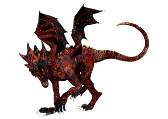 Naklejka premium 3D Rendering Fairy Tale Dragon on White