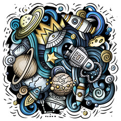 Space cartoon vector illustration