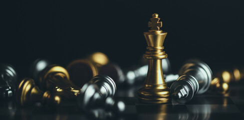 Chess game. Business, competition, strategy, leadership and success concept.