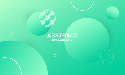 Abstract green background with circles. Vector illustration