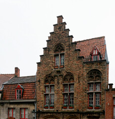 ancient facades in Bruges, Belgium