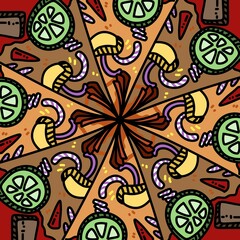 art color of pizza cartoon