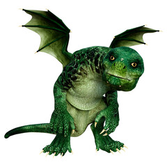 Obraz premium 3D Rendering Fairy Tale Dragon on White