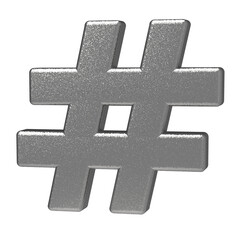 Obraz premium Hashtag icon isolated on white background. 3D Illustration.