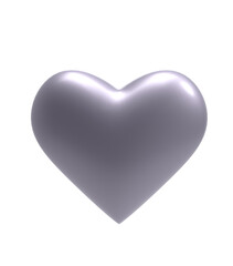 Metal Heart icon isolated on white background. 3D illustration.