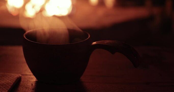 Wooden cup kuksa traditional Sami craft
