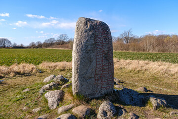 Karlevistenen or Karlevi runestone on island Öland in Sweden