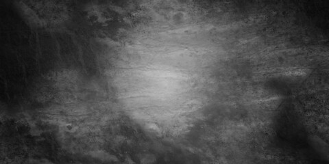 Dark grungy black wall concrete texture wall backdrop desing background. Old wall texture cement dark black gray background abstract grey color design are light with white gradient texture background.