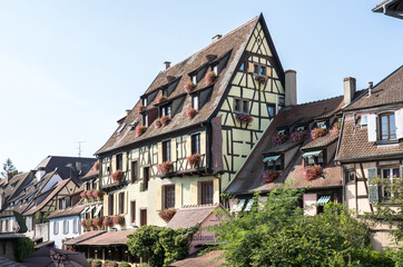 Fototapeta na wymiar Half-timbered houses in Colmar, Alsace, France