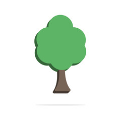 3d green tree concept in minimal cartoon style