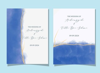 Naklejka na ściany i meble premium vector elegant floral watercolor wedding invitation design