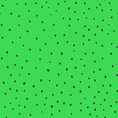 Abstract hand drown polka dots background. Green dotted seamless pattern with black circles. Template design for invitation, poster, card, flyer, textile, fabric