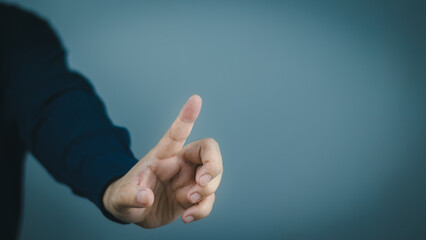 man's hand concept The man is spreading his hands at the level of his chest. Suitable for making products, products or symbols to put together with pictures.