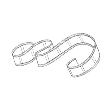 recommend clip art: film strip isolated on white. Minimalistic illustration of film for the camera. Sketch film for photos.