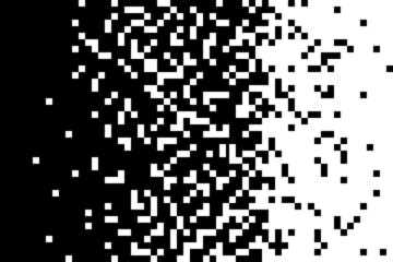 Fototapeta premium Abstract pixel background white and black colors. Pixel mosaic background gradient design isolated black elements on white background. Vector illustration.