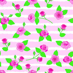 pink roses seamless pattern. floral pattern. floral garden. pink background. good for fabric, wallpaper, fashion, backdrop, dress, etc.