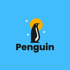 Penguin modern logo design icon vector.