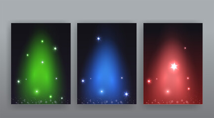 Lighting vector backgrounds set, neon party