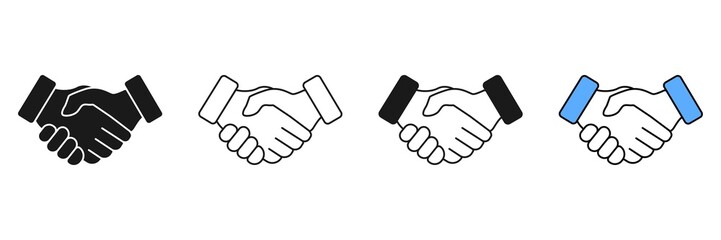 Handshake Vector Icons Set. Black Illustration Isolated For Graphic And Web Design. Vector illustration.